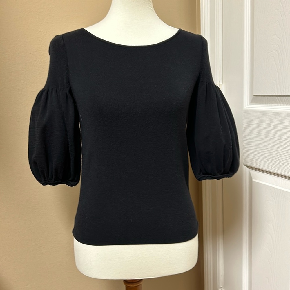 Talbots Black Sweater with Juliette Sleeves Size Small